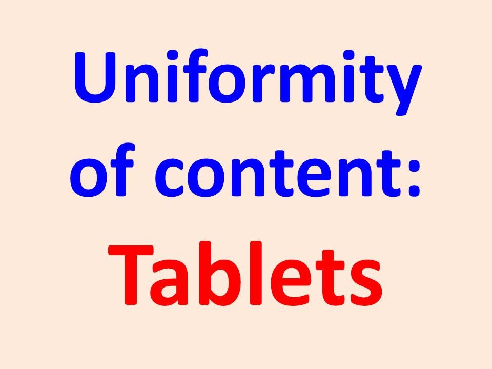 Uniformity Of Content Of Tablet Dosage Form Youtube