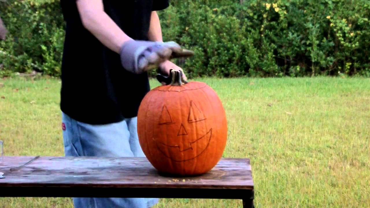 Halloween Special - Exploding (or Self-Carving) Pumpkin - YouTube