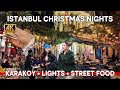 Istanbul Christmas Nights 2025 – Karakoy 4K Walk | Lights, Cafes, Street Food &amp; Galata Views