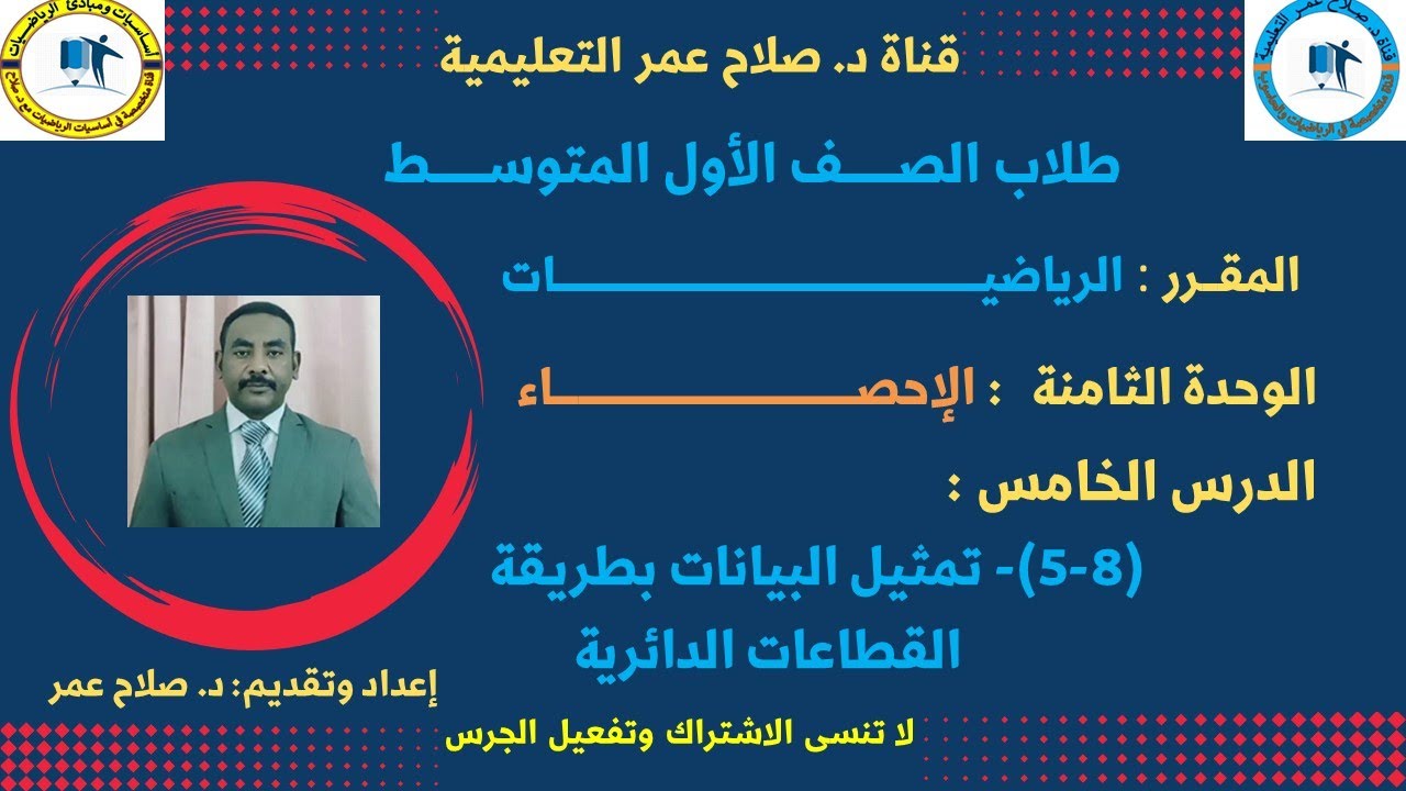 رياضيات أول متوسط || وح8-د5 || الإحصاء || تمثيل البيانات بطريقة القطاعات الدائرية🌹 أنظـــر الوصف ✍️