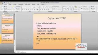 introduction to sql server 2008 - temp tables - local, global, permanent temp tables