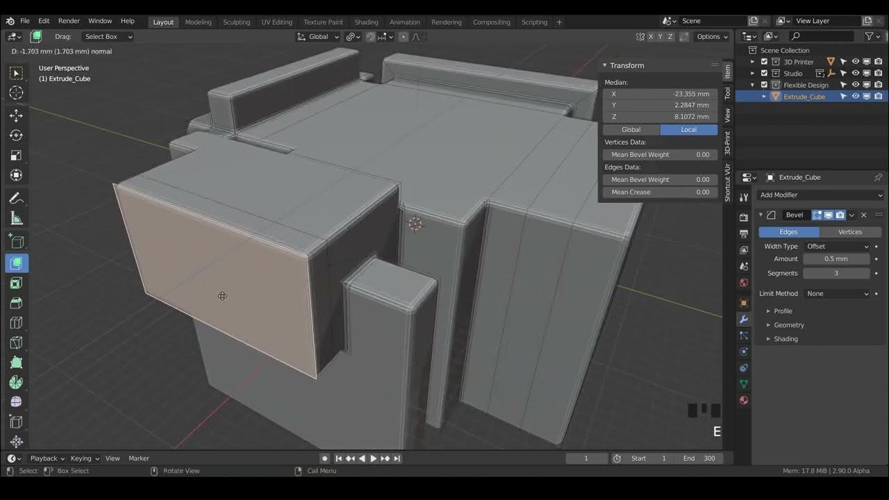 Extrude Manifold (EXPLAINED) FREE Blender for 3D Printing Course YouTube