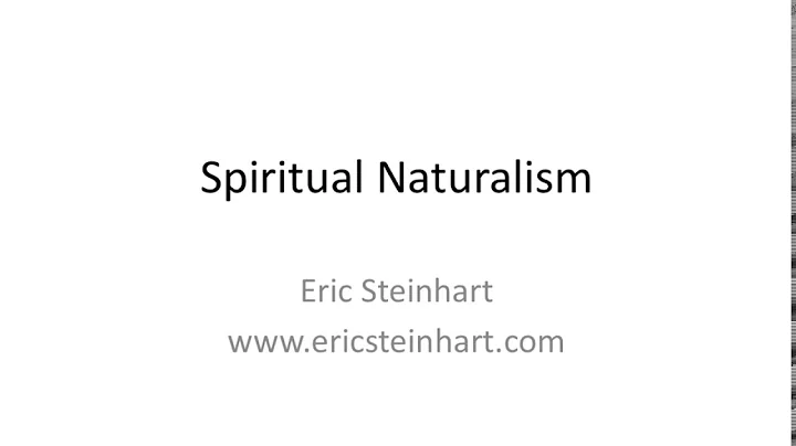 Spiritual Naturalism