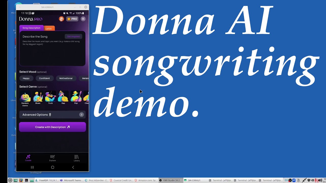 Donna AI songwriting demo