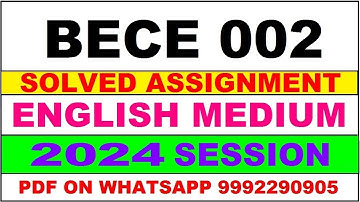 bece 2 solved assignment 2024 | bece 2 solved assignment in english 2023-24 | bece 2 2024