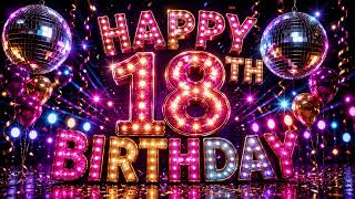Happy 18th Birthday Screen Saver 🎉 11 Hours | Disco Party Birthday Display | 4K Party TV Background