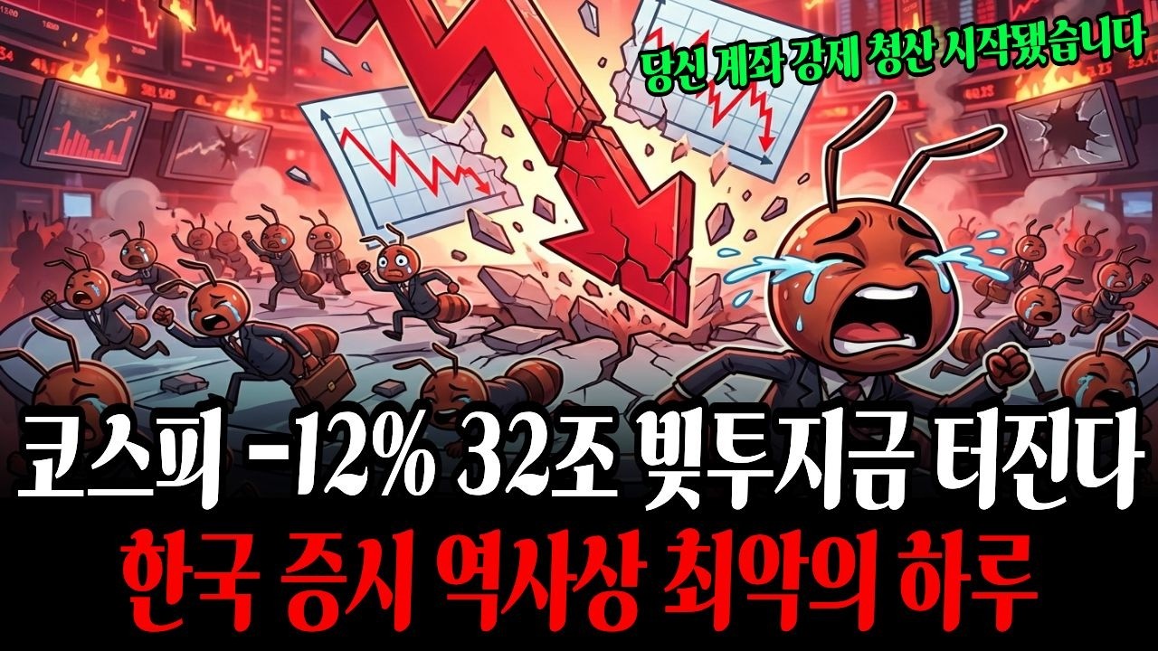 32조 빚투의 붕괴 시작됐다 | 코스피 역대 최대 하락 -12%의 진실