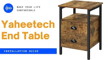 Yaheetech Metal-Wood End Table w/ Shelf & 2 Drawers Installation Guide #endtable