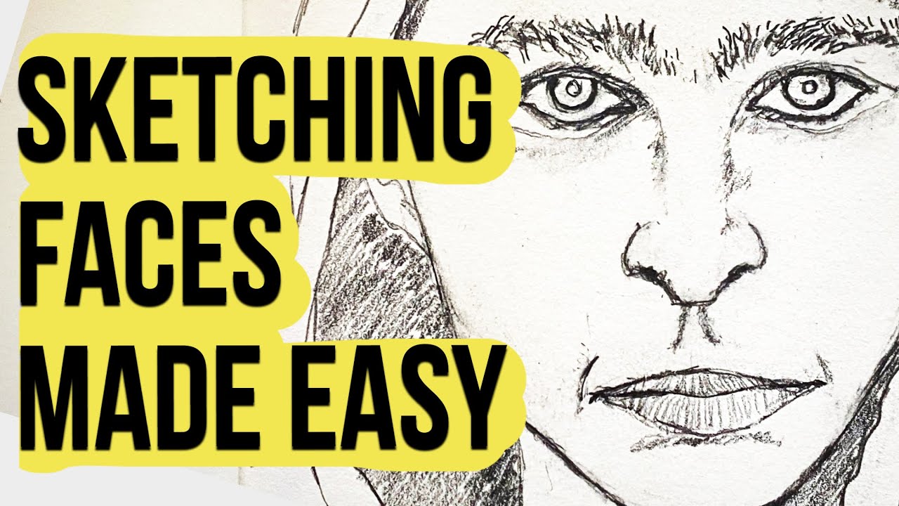 HOW TO DRAW A FACE step by step with pencil EASY: Sketching peoples ...