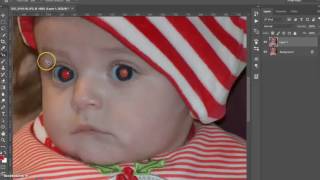 Photoshop Tutorial | Removing red eyes with the red eye tool screenshot 1