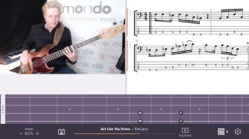 Bass Tutorial | Act Like You Know - Fat Larry Band | tabs+notes+fast+slow with fretboard view