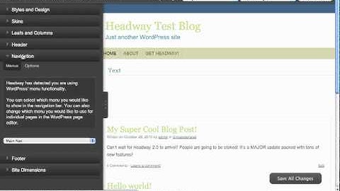 WordPress 3 Menus & Headway 2.0
