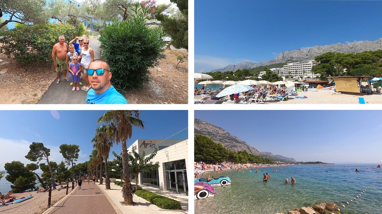 Идём на пляж. Хорватия Макарска 2024 - Пляж и Набережная. Часть 1
