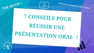 7 Conseils Pour Réussir Sa Présentation Orale !