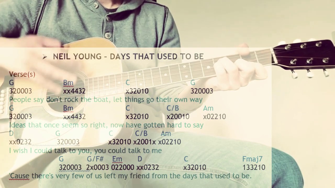How To Play "DAYS THAT USED TO BE" by Neil Young | Acoustic Guitar Tutorial on a CG Winner W770