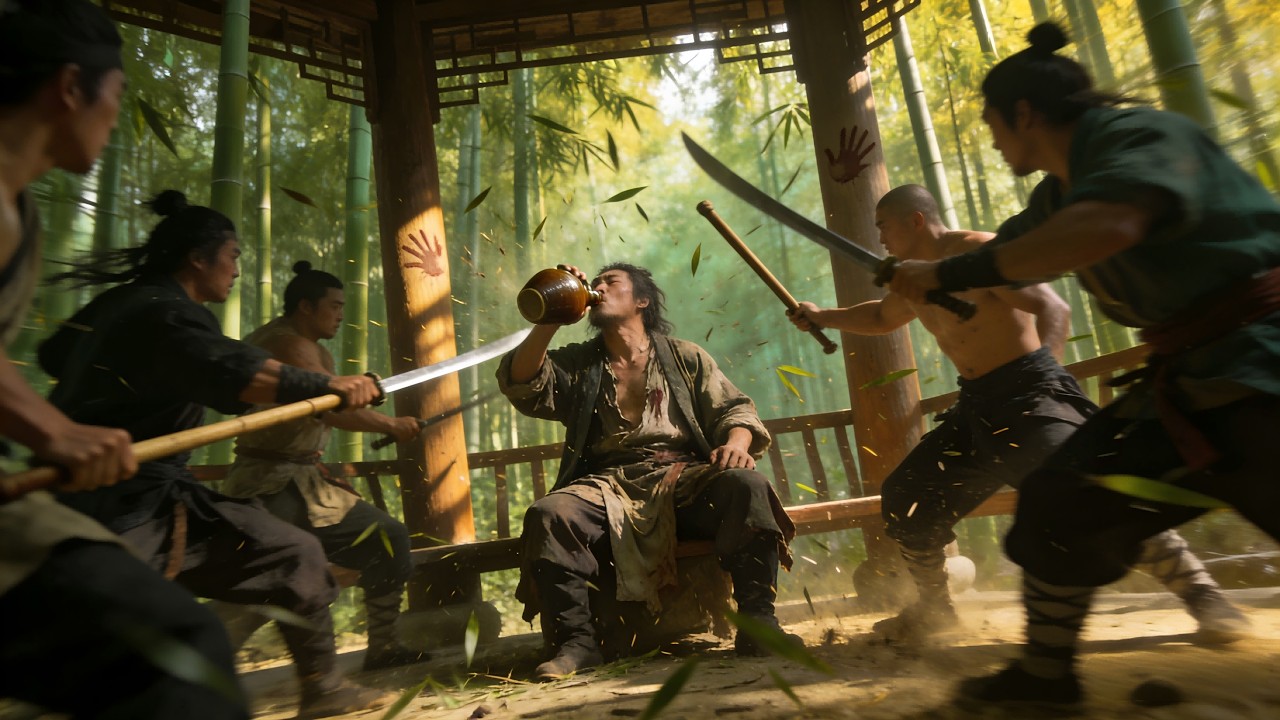 武林各派圍攻醉鬼，誰料他竟是絕世功夫高手，一招稱霸全場！