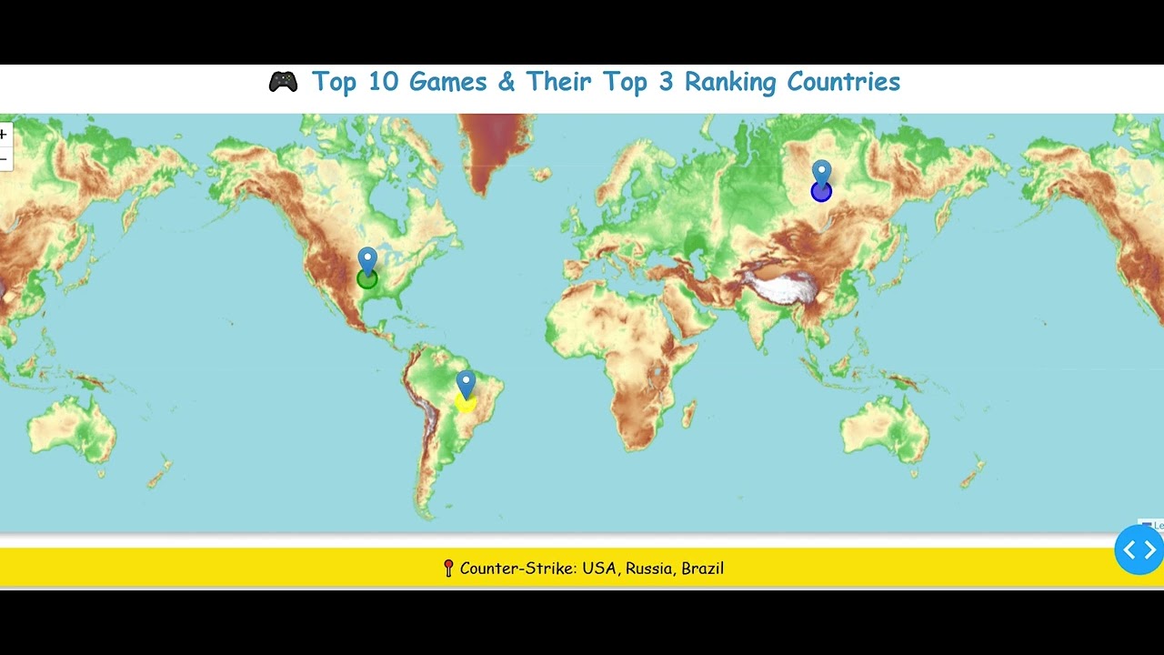 🌍 Top 10 Games &amp; Their Best Countries! 🏆 (Interactive World Map) - YouTube