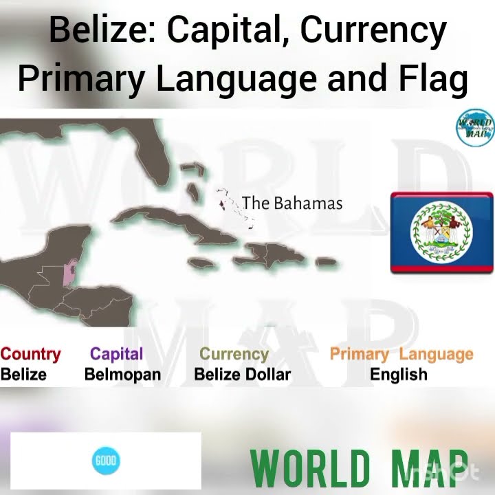 Belize capital currency primary language and flag country of north