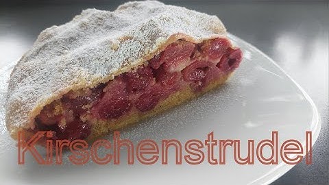 Cherry strudel made with stretched strudel dough. A heavenly treat. #276