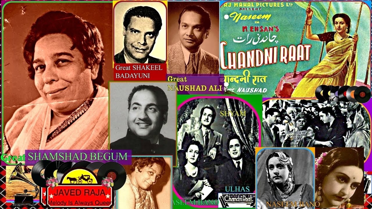 MOHAMMED RAFI  SHAMSHAD Begum 3 SongsFilm Chandni Raat 1949 Khabar KyaThi2 KaiseBajeDilka 