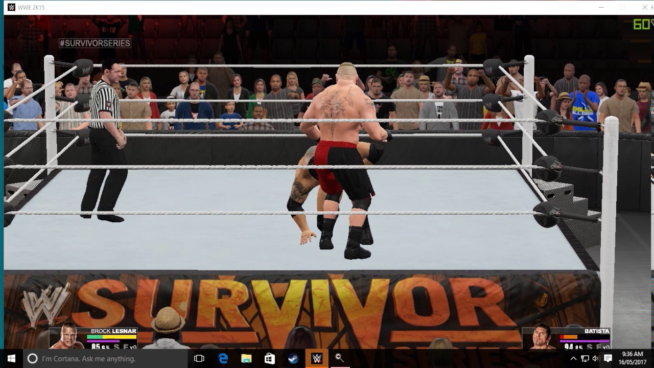 WWE 2K15 BROCK VS BATISTA PC GAMEPLAY - YouTube