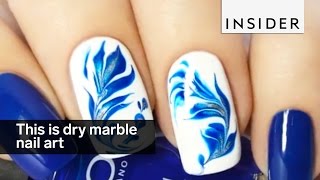 Dry marble nail art requires serious accuracy