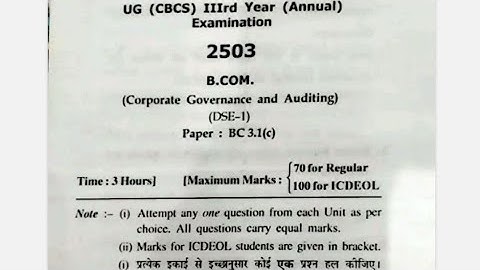 HPU corporate governance and auditing question paper 2020-21 |  | b. Com final year question paper