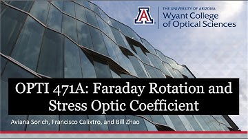 OPTI 471A Faraday Rotator and Stress Optics