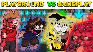 FNF Character Test | Gameplay VS Playground | Freddy, Spongebob, Tord Red Fury