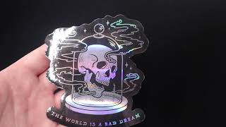 Holographic Skull Sticker - Halloween Collection