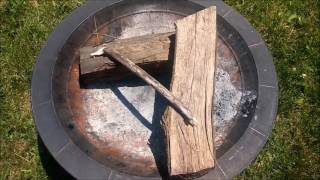 This is an instructional video on how to build an a-frame fire. It also includes information about different size types of wood. This 