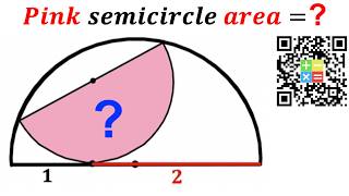 Can you calculate area of the Pink shaded semicircle | (Olympiad) | #math #maths | #geometry