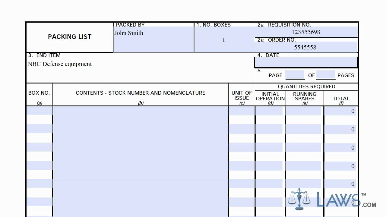 Learn How To Fill The DD 1750 Form Packing List YouTube