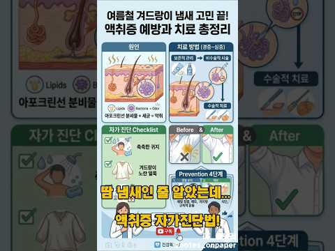 땀 냄새인 줄 알았는데 액취증 자가진단법!👕🦠#액취증 #겨드랑이냄새 #땀냄새제거 #여름철건강 #여름꿀팁 #액취증치료 #액취증원인 #냄새제거 #건강정보 #질병관리청 #겨드랑이땀