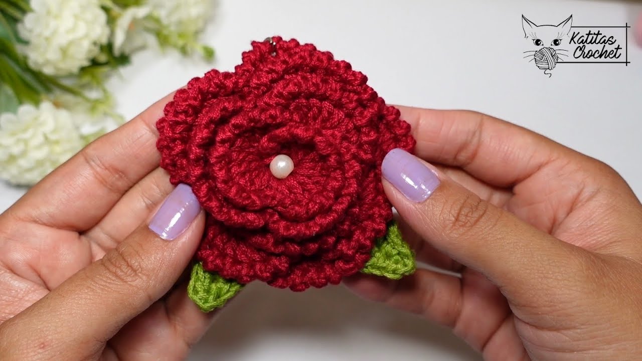 LLAVERO DE ROSA A CROCHET 🌹 TENDENCIA DE FLORES A CROCHET 💰 Emprende ya!