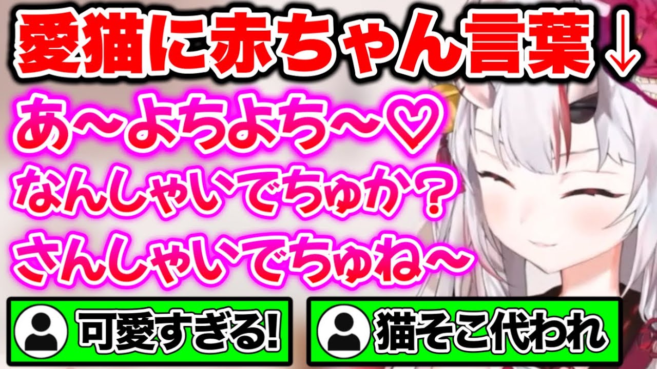 赤ちゃん言葉で猫を可愛がるお嬢にリスナー悶絶【ホロライブ切り抜き/百鬼あやめ】