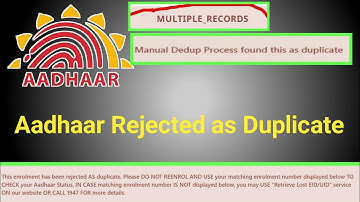 Manual dedup process found this as duplicate || Multiple Racords in Aadhar || Social Prasenjit