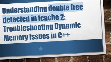 Understanding double free detected in tcache 2: Troubleshooting Dynamic Memory Issues in C+ +