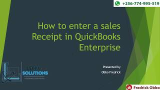 How to Enter a Sales Receipt in QuickBooks