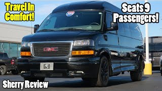 Triple Black! 2019 GMC Savana Conversion Van - 9 Passenger Explorer Vans | Sherry Review