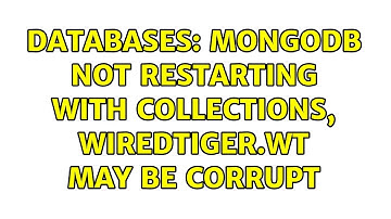 Databases: Mongodb Not Restarting with Collections, WiredTiger.wt may be corrupt (3 Solutions!!)