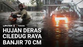 Download lagu Hujan Lebat, Jalan Swadarma dan Ciledug Raya Tergenang Hingga 70 CM | Liputan 6