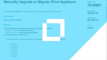 #HowTo Manually Upgrade or Migrate the iPrint Appliance