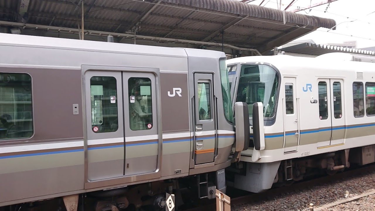 JR西日本 221系 B1編成+223系6000番台 V29編成 普通 網加古川行き 膳所駅 20210423 - YouTube