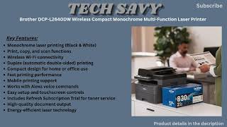 Brother DCP-L2640DW – Wireless Compact Monochrome Laser Printer with Duplex Printing, Scan &amp; Copy