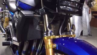 ZRX1200ダエグカスタムちょっとずつ。フォークガード、ラジエターコアガード