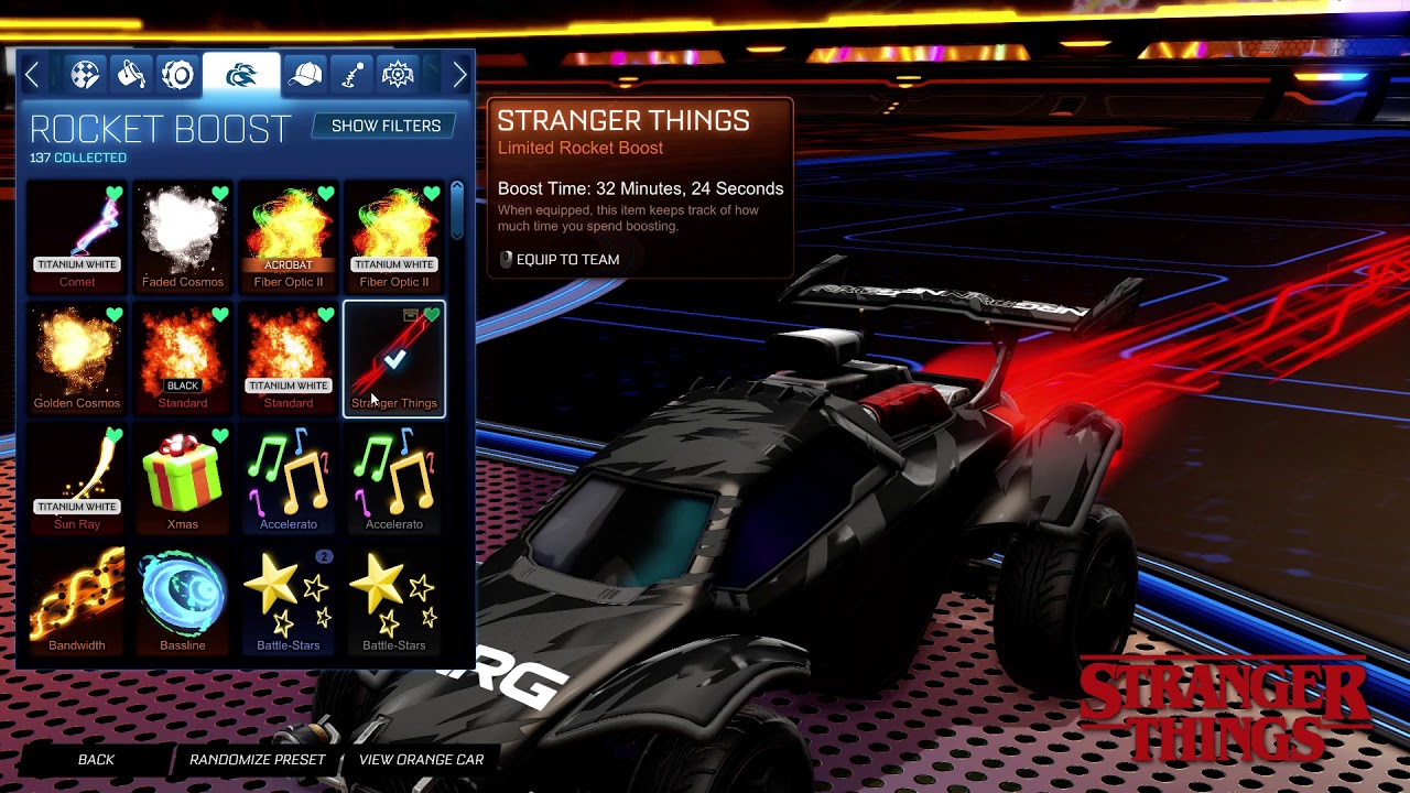 Stranger Things Rocketship Rocket League Stranger Things Boost - YouTube