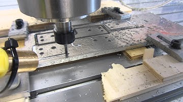 Smoothieboard on CNC router, cutting groovemount with fan mounts in 5mm aluminium