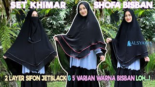 Display Product Set Khimar Shofa Bisban Cadar Tali Sifon Jetblack Alsyahra Exclusive 4K