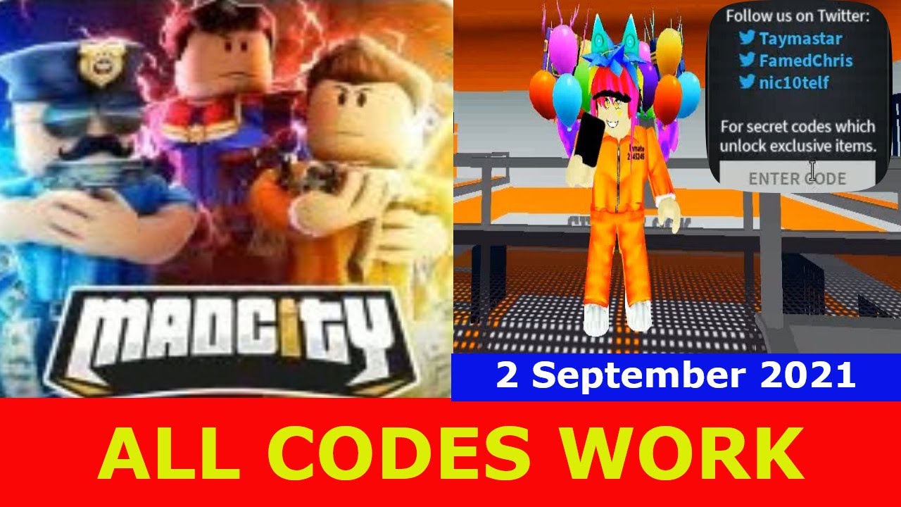 *ALL CODES WORK*  MAD CITY ROBLOX | September 2, 2021